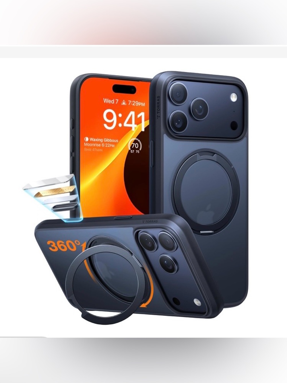 Magnetic Ring Case for iPhone 17 Pro 6.3 - Dark Blue